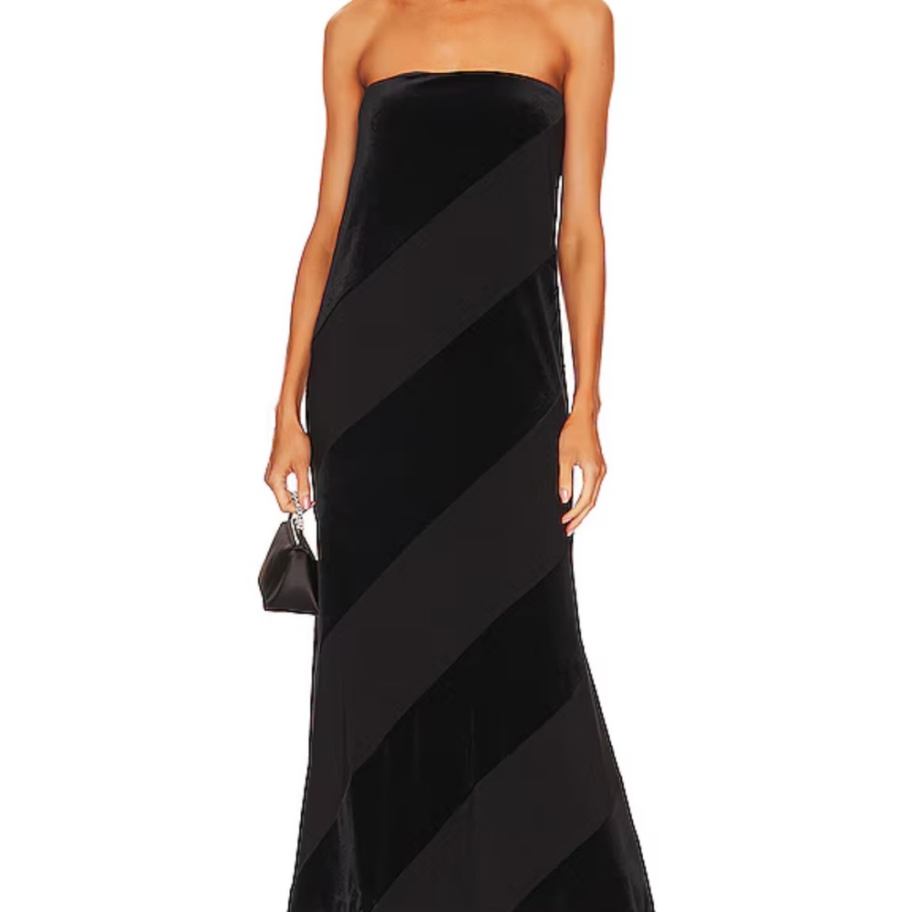 Norma Kamali Spiral Strapless Dress in Black